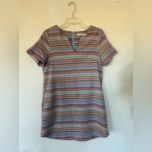 Ellison(Anthropologie ) Stripped Tribal Print Shift Dress Size M